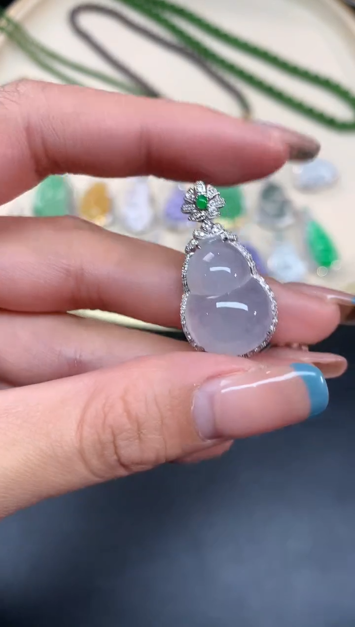 【闪购商品】翡翠吊坠(不含链)18K金镶嵌吊坠A45|4800