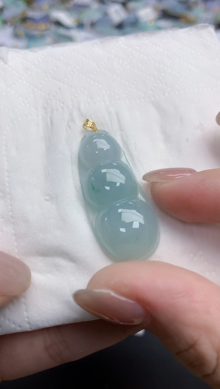 【闪购商品】翡翠颈饰18K金镶嵌天然缅甸翡翠A货