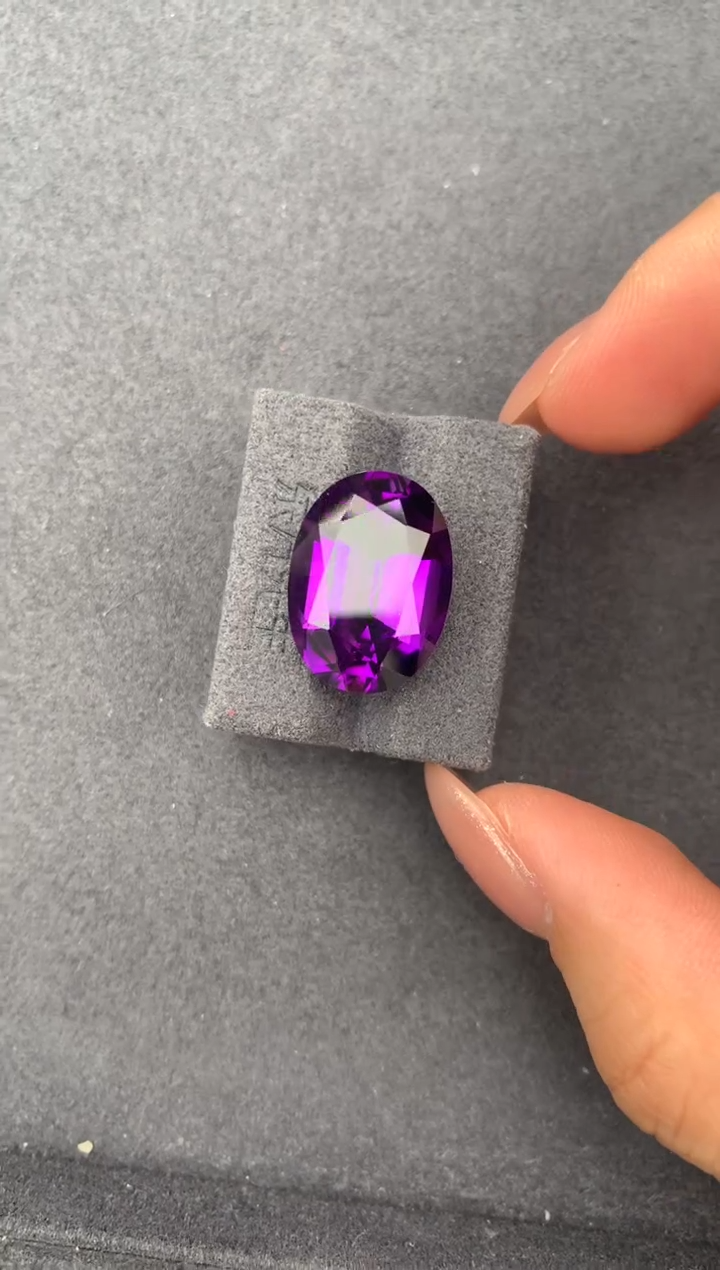 未镶嵌珠宝半成品紫晶11.9ct紫水晶 定制 FH
