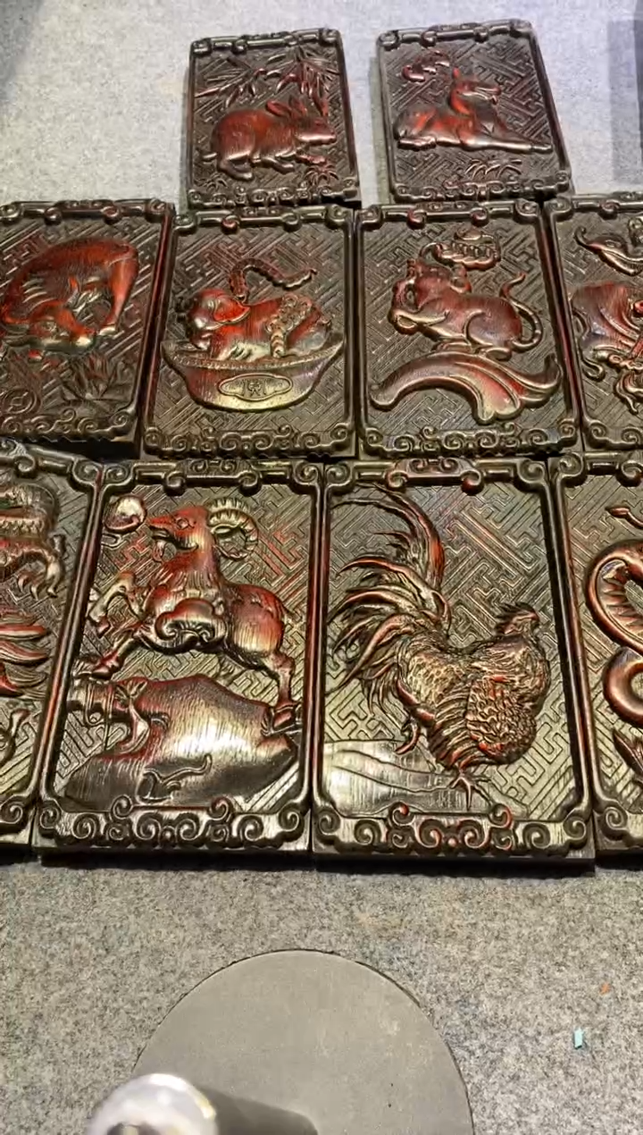 木紫檀拆件雕刻板以直播间实物为准微瑕老物件