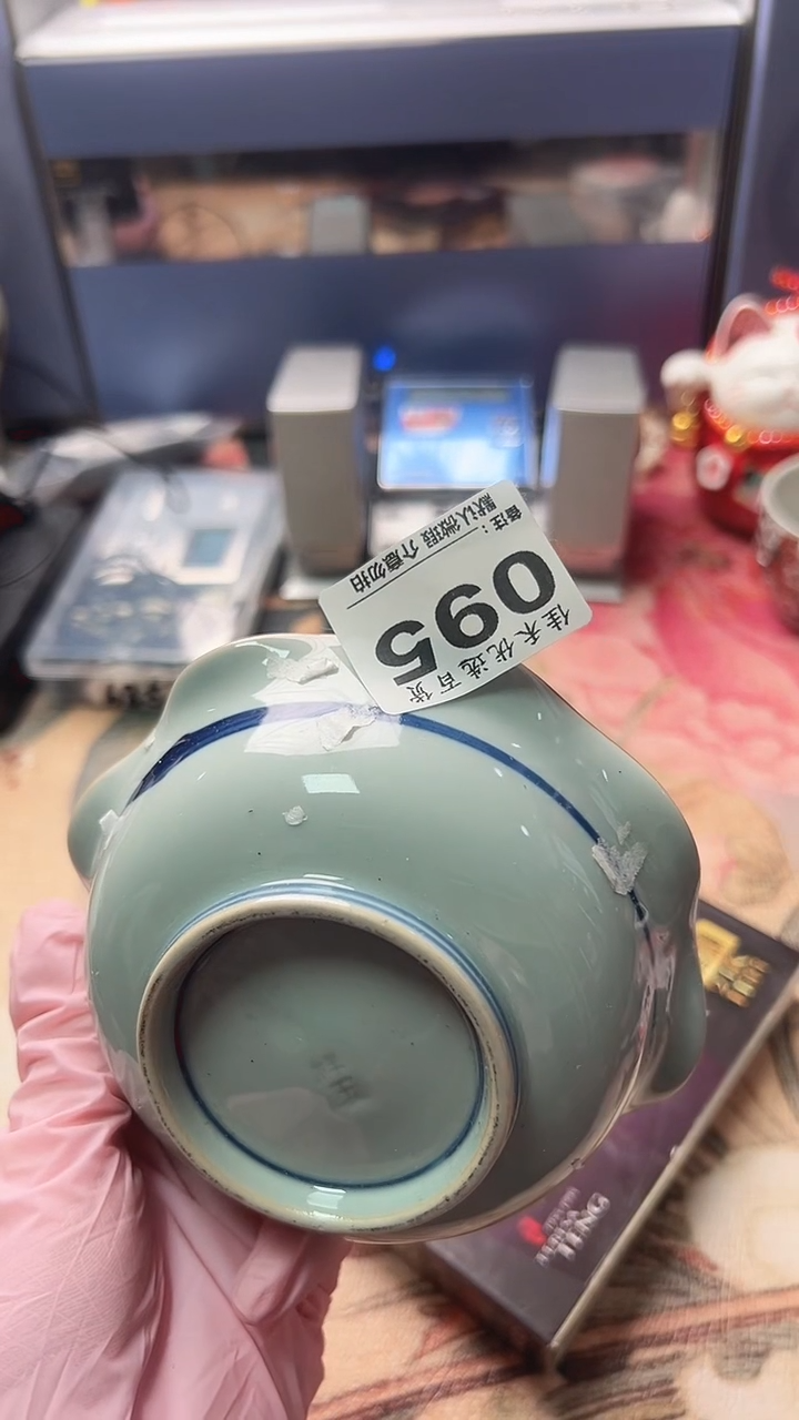 手工艺品琉璃用****9瓷器  蓝色图案造型