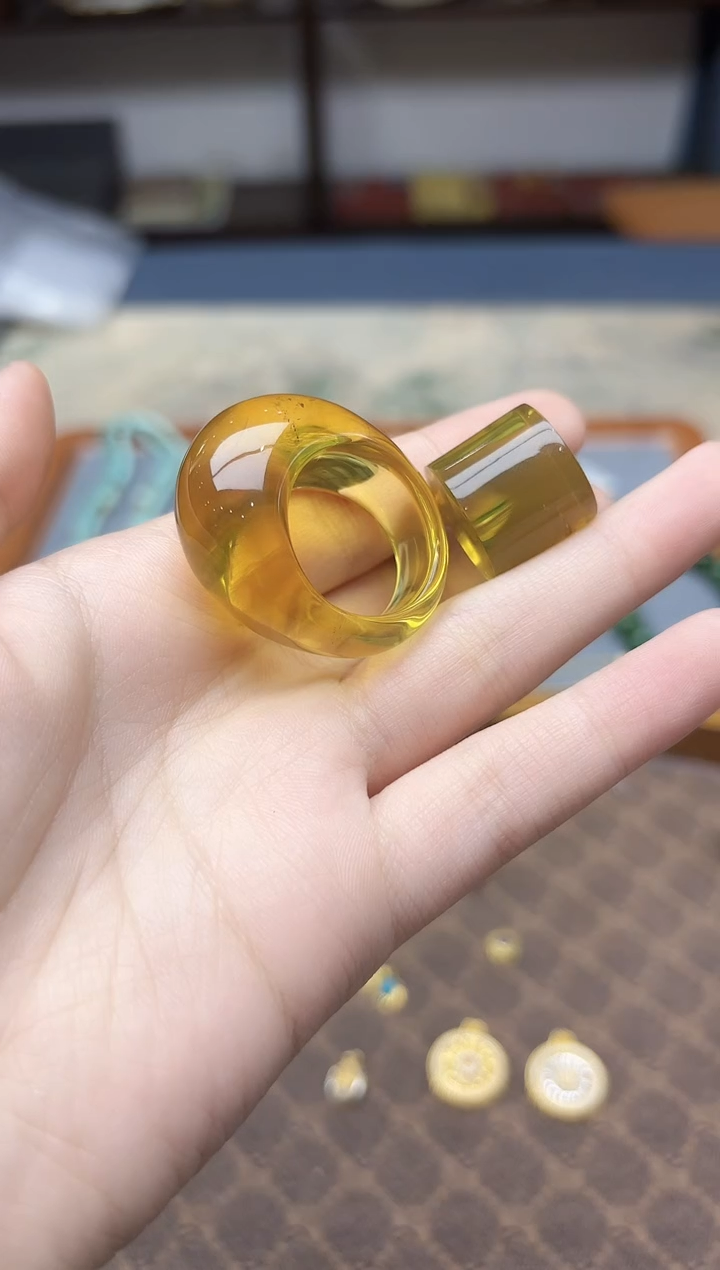 未镶嵌琥珀戒指琥珀戒指22-23#YN