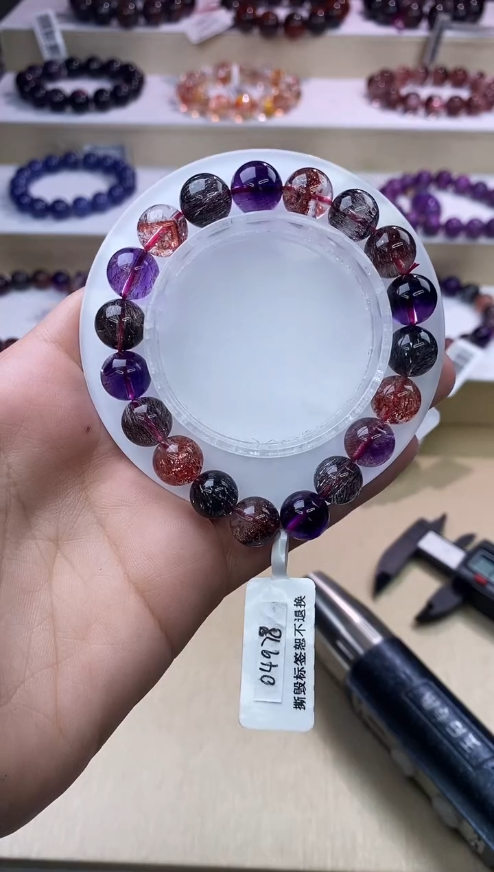 【闪购商品】水晶手链未镶嵌黑加仑超七单圈10m+