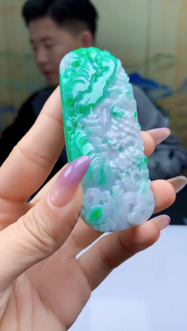 【闪购商品】定制翡翠未镶嵌4917ty-毛货挂件139