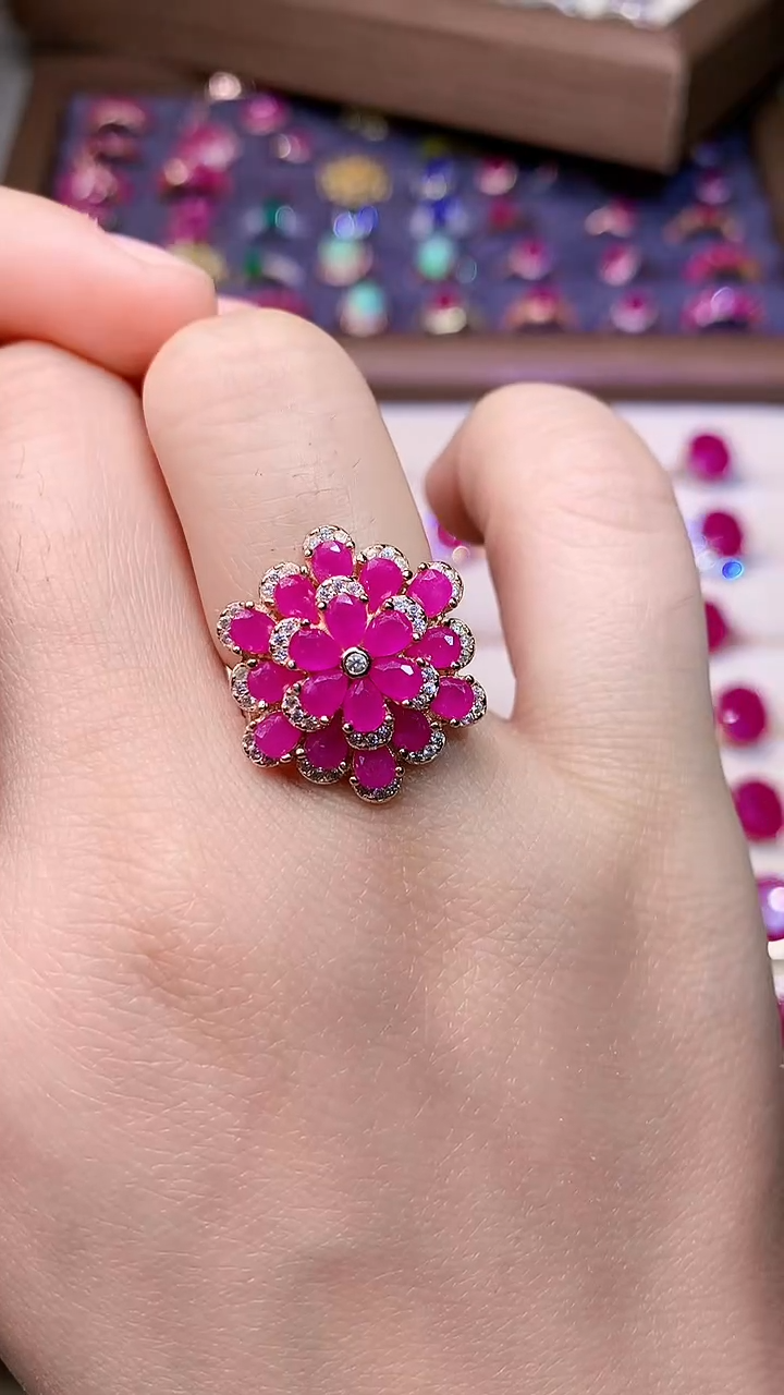 【闪购商品】红宝石戒指银S925镶嵌0000