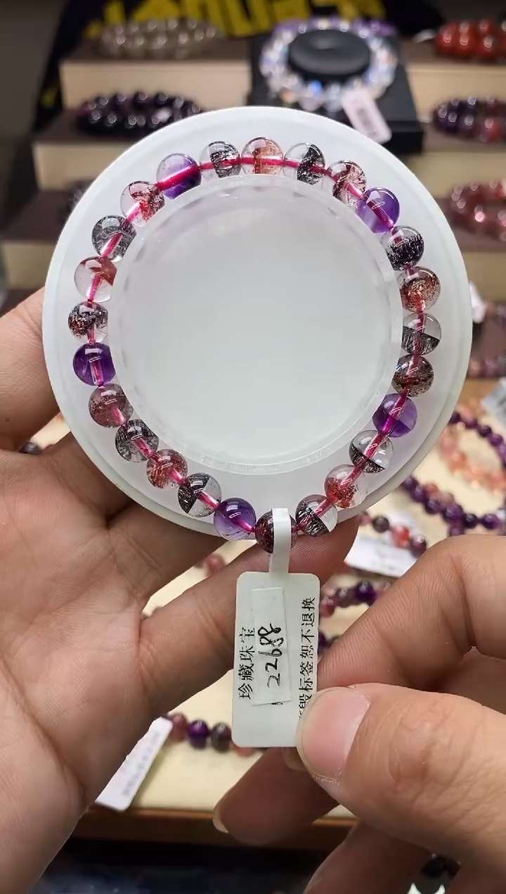 【闪购商品】水晶手链未镶嵌黑加仑超七单圈7m+