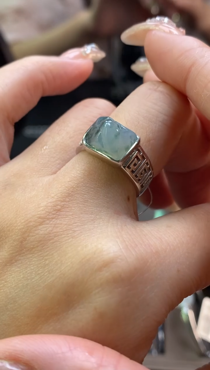 颈饰银S925镶嵌翡翠净货18954