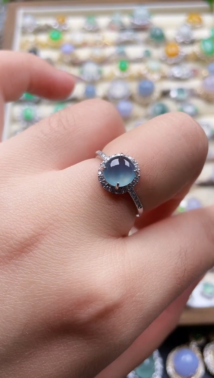 银S925镶嵌戒指翡翠115