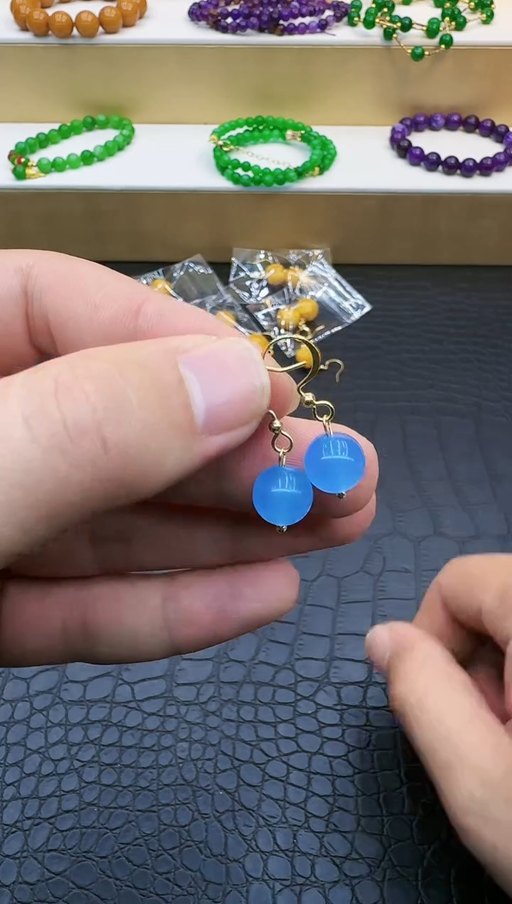 【闪购商品】海蓝宝石耳坠14K金镶嵌141