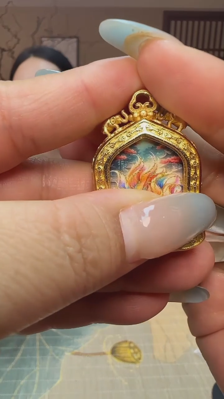 珐琅足银甄选好物 I凤九卡卡吊坠