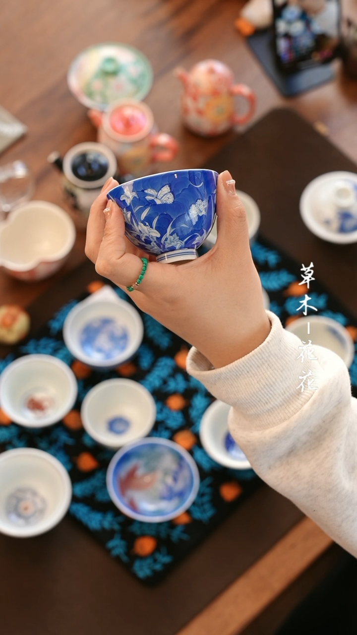 【闪购商品】月造鸢尾花鸡心杯