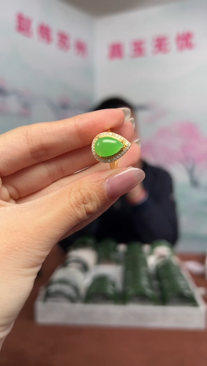 【闪购商品】和田玉戒指银S925镶嵌A06