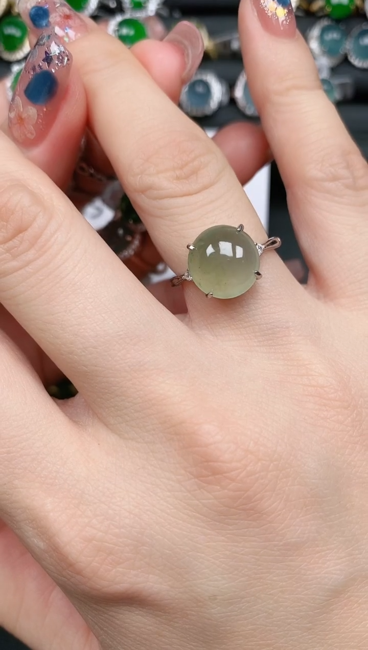 翡翠戒指银S925镶嵌11111