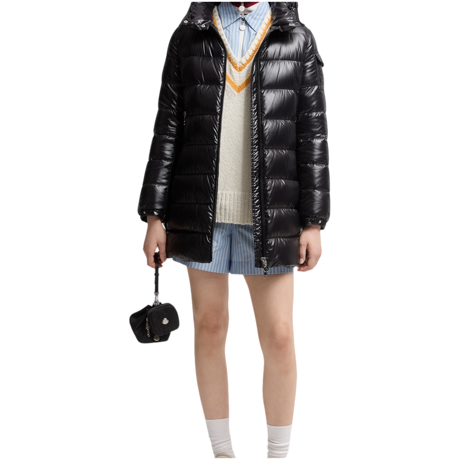 【正品支持鉴定】蒙可25款Courecelles可收腰中长羽绒服 
