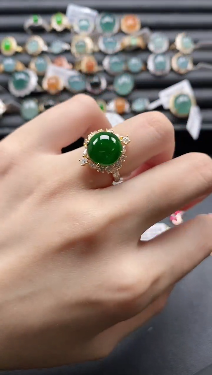 【闪购商品】翡翠戒指银S925镶嵌1111