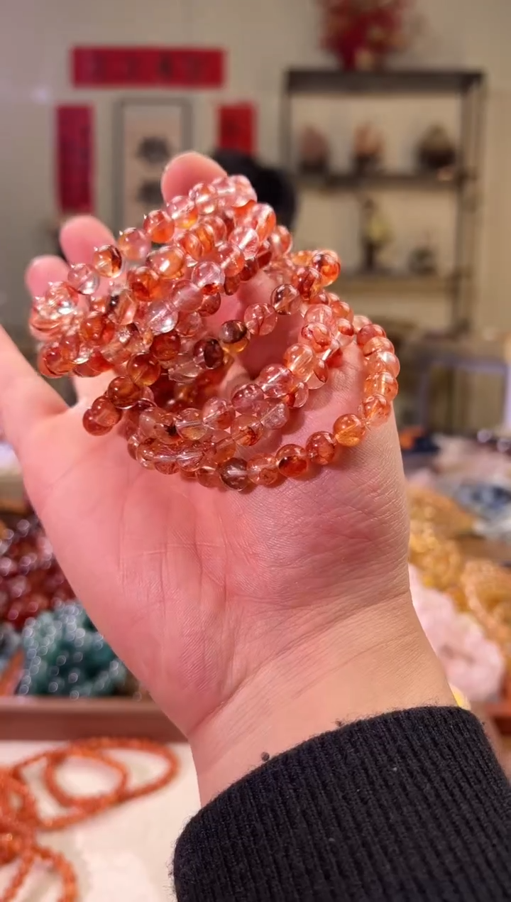 【闪购商品】水晶手串未镶嵌7.6mm糖纸胶花（多样性发其一）