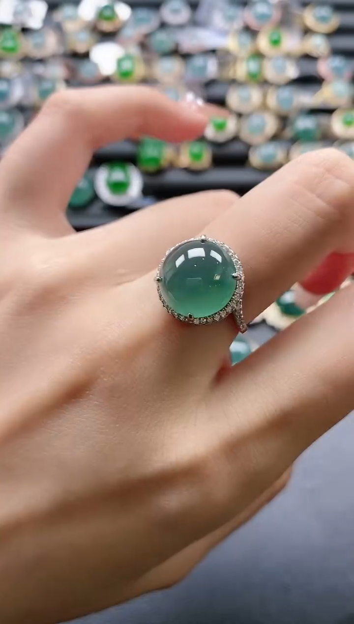 【闪购商品】翡翠戒指银S925镶嵌51511