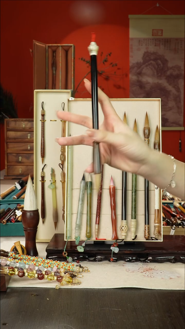 311号闪孤品高货毛笔链接 清水试笔 蘸墨不退