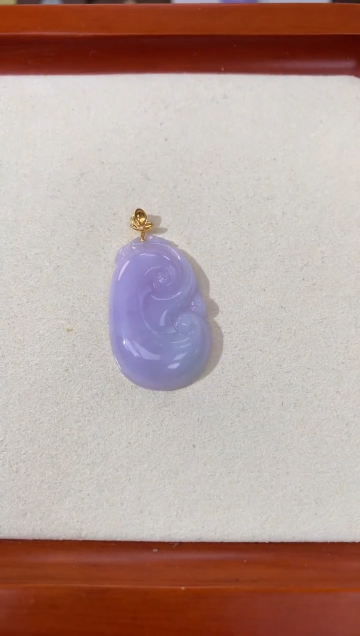 【闪购商品】翡翠颈饰18K金镶嵌天然缅甸a货翡翠