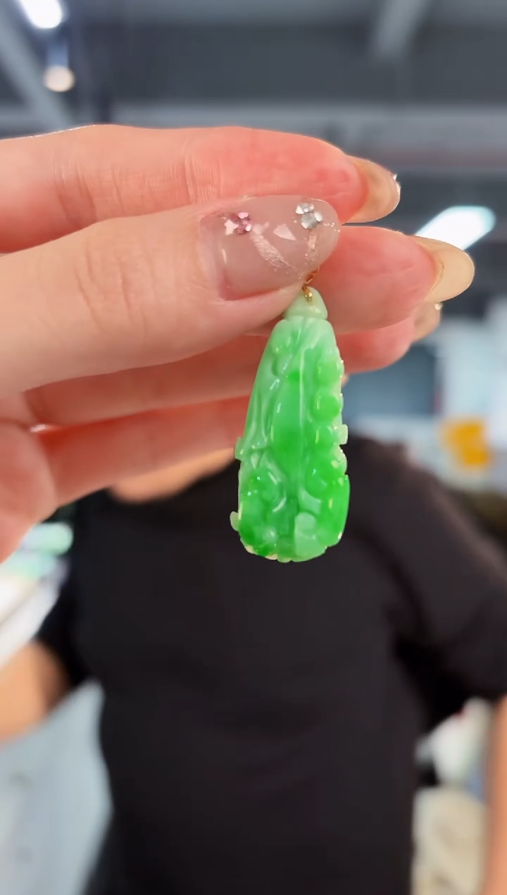 【闪购商品】翡翠颈饰18K金镶嵌缅料A货/支持复检/一件