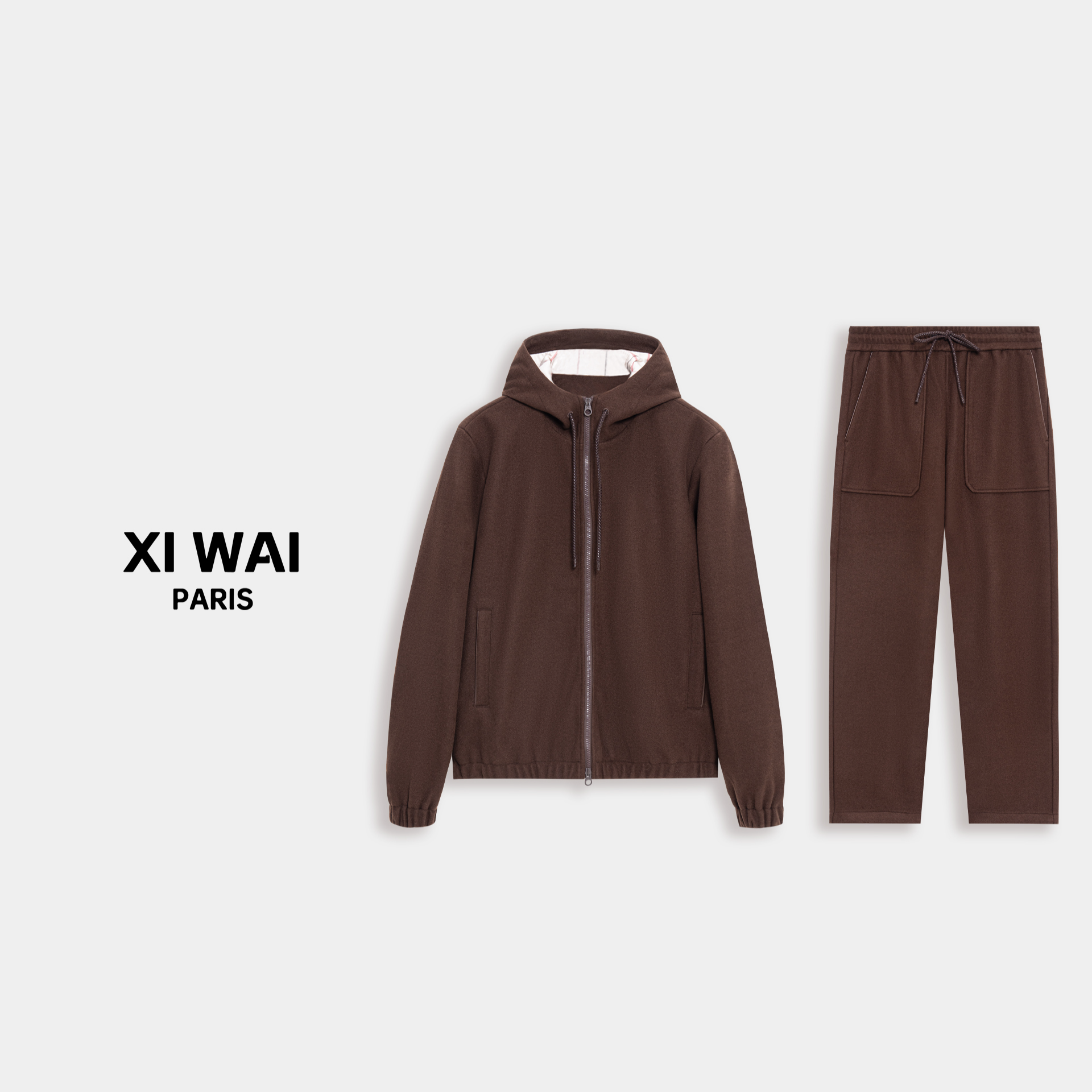 高级男装 秋冬新品25s 连帽款TASMANIA170s纯羊毛14微米套装 7052