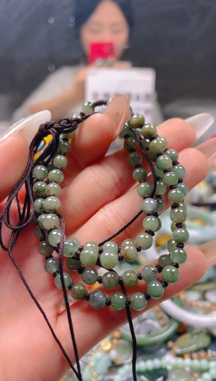 【闪购商品】翡翠颈饰未镶嵌5-6MM/P/翡翠A货一图一物