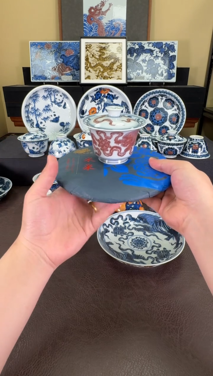 【闪购商品】又见春风双狮马蹄盖碗