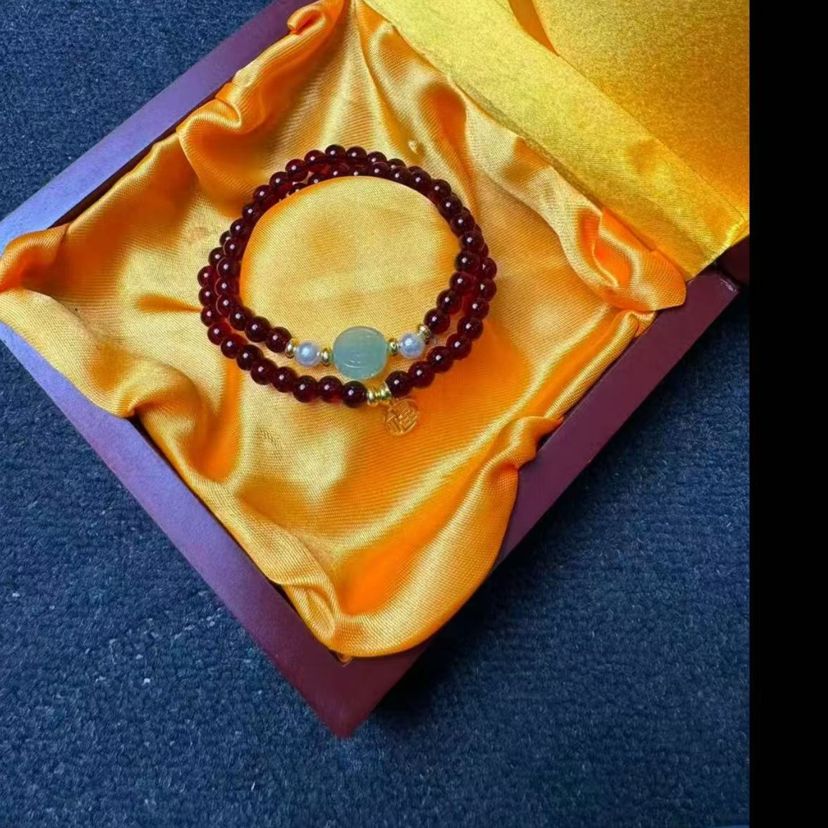 s1500石榴石双圈【无礼盒】