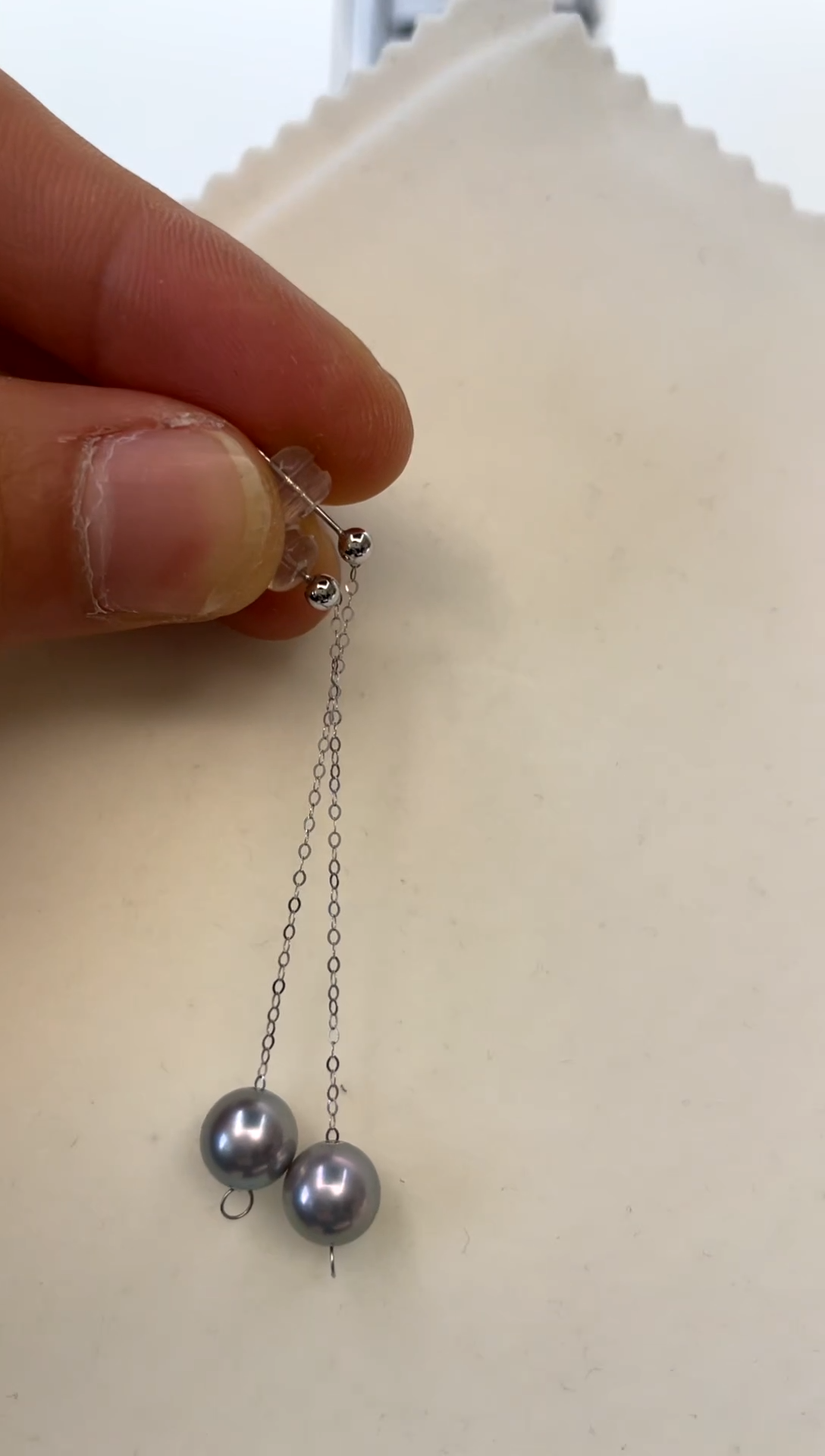 18K金镶嵌耳饰海水珍珠7.5-8