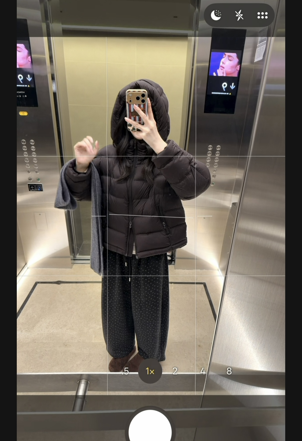 SIYU斯羽 【黑色花海】秋冬款碎花弹力显瘦加绒保暖直筒休闲阔腿裤