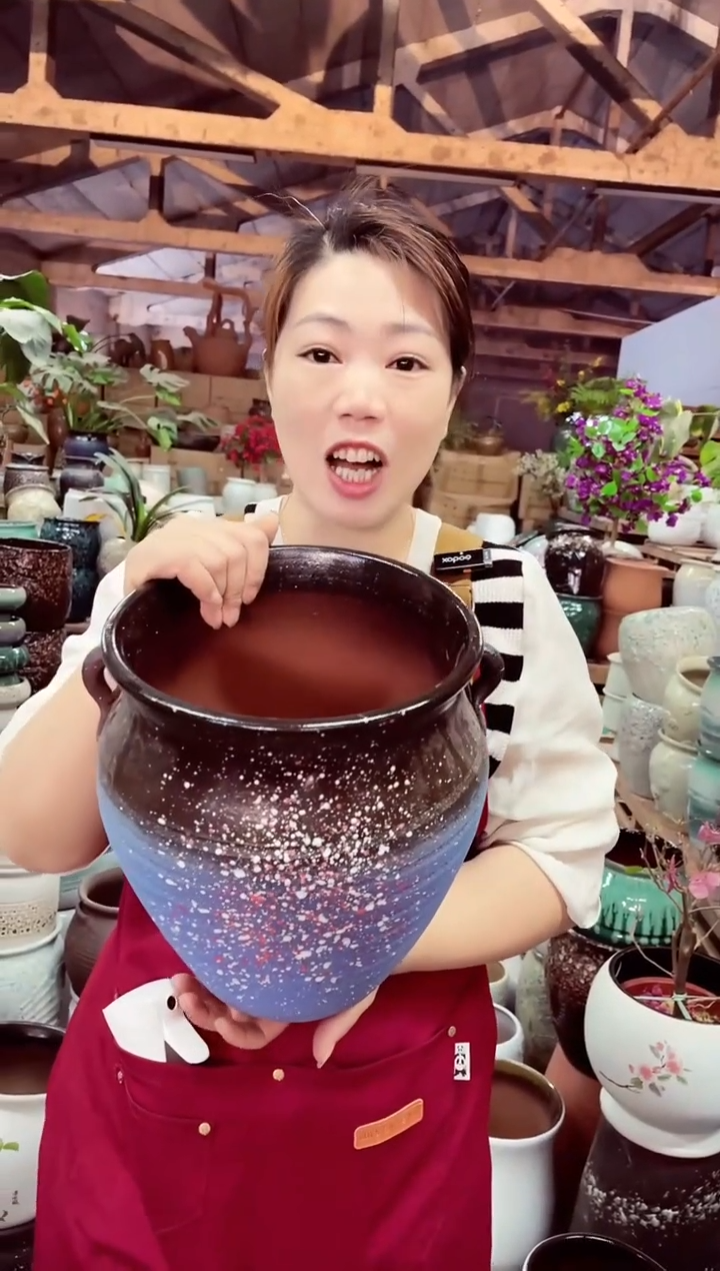 紫砂花盆高26口24