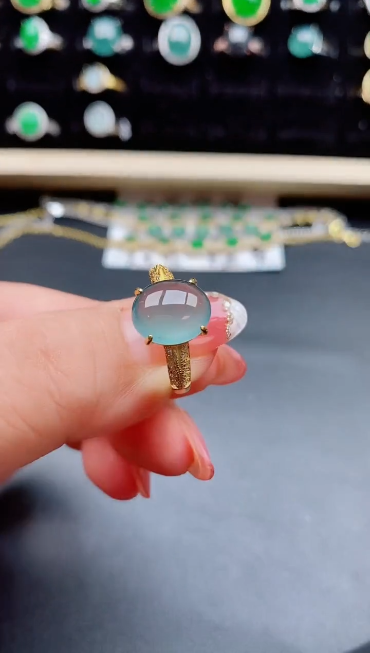 【闪购商品】翡翠戒指银S925镶嵌508005