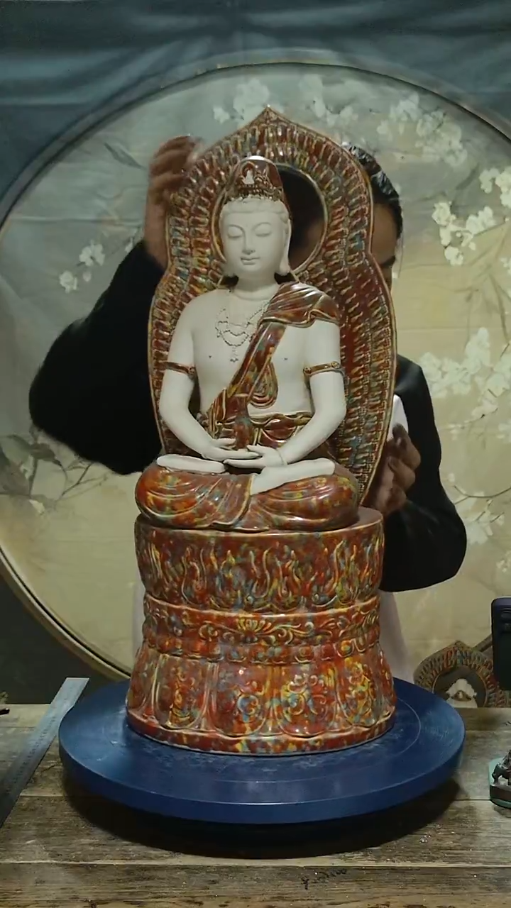 摆件老*德化瓷观音造像