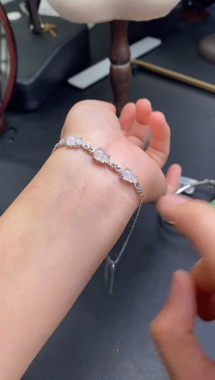 颈饰银S925镶嵌翡翠17042