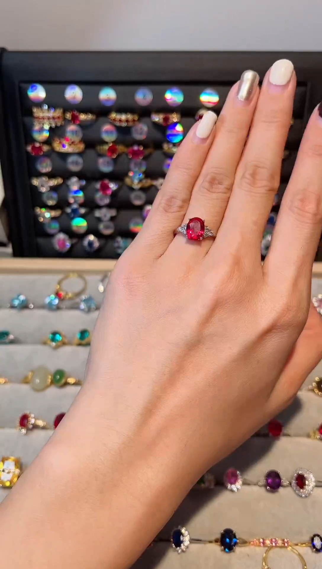 【闪购商品】红宝石戒指银S925镶嵌0000