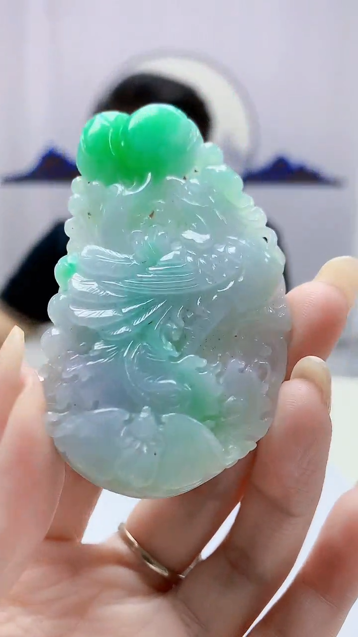 定制翡翠未镶嵌4969DD-毛货挂件96