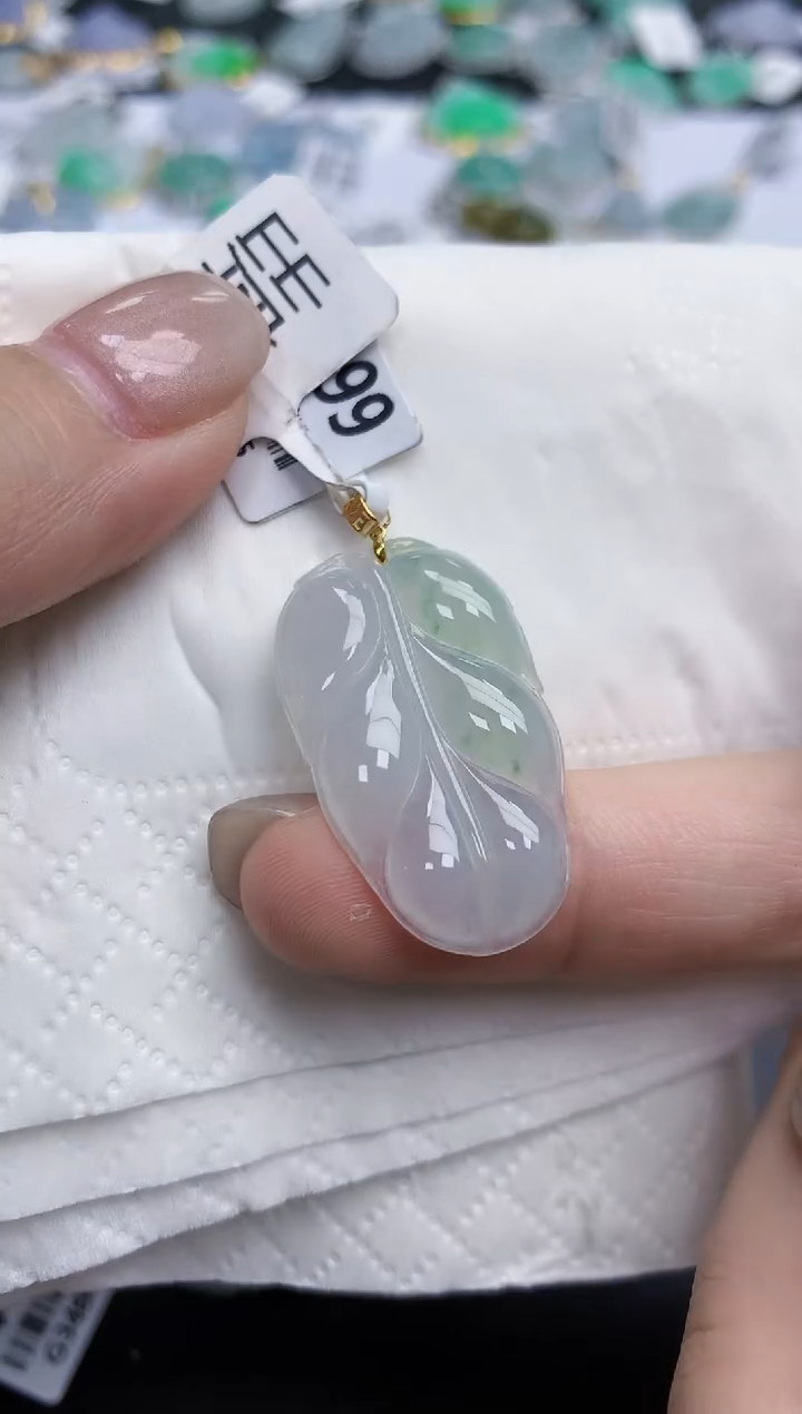 【闪购商品】翡翠颈饰18K金镶嵌天然缅甸翡翠A货