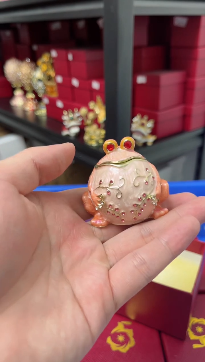 【闪购商品】瓷片年货节福福价格高质珐琅彩合金摆件首饰盒