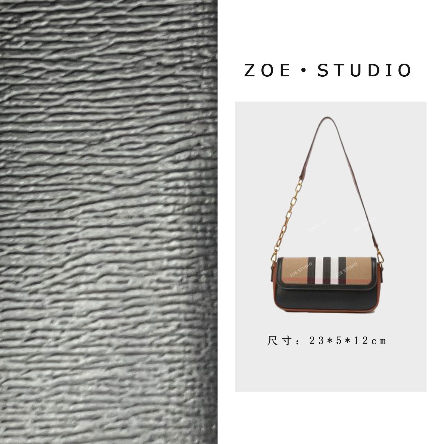 【佐伊甄选】SKL-Z8035-黑色（预）轻奢女士潮流百搭单肩斜挎包经典