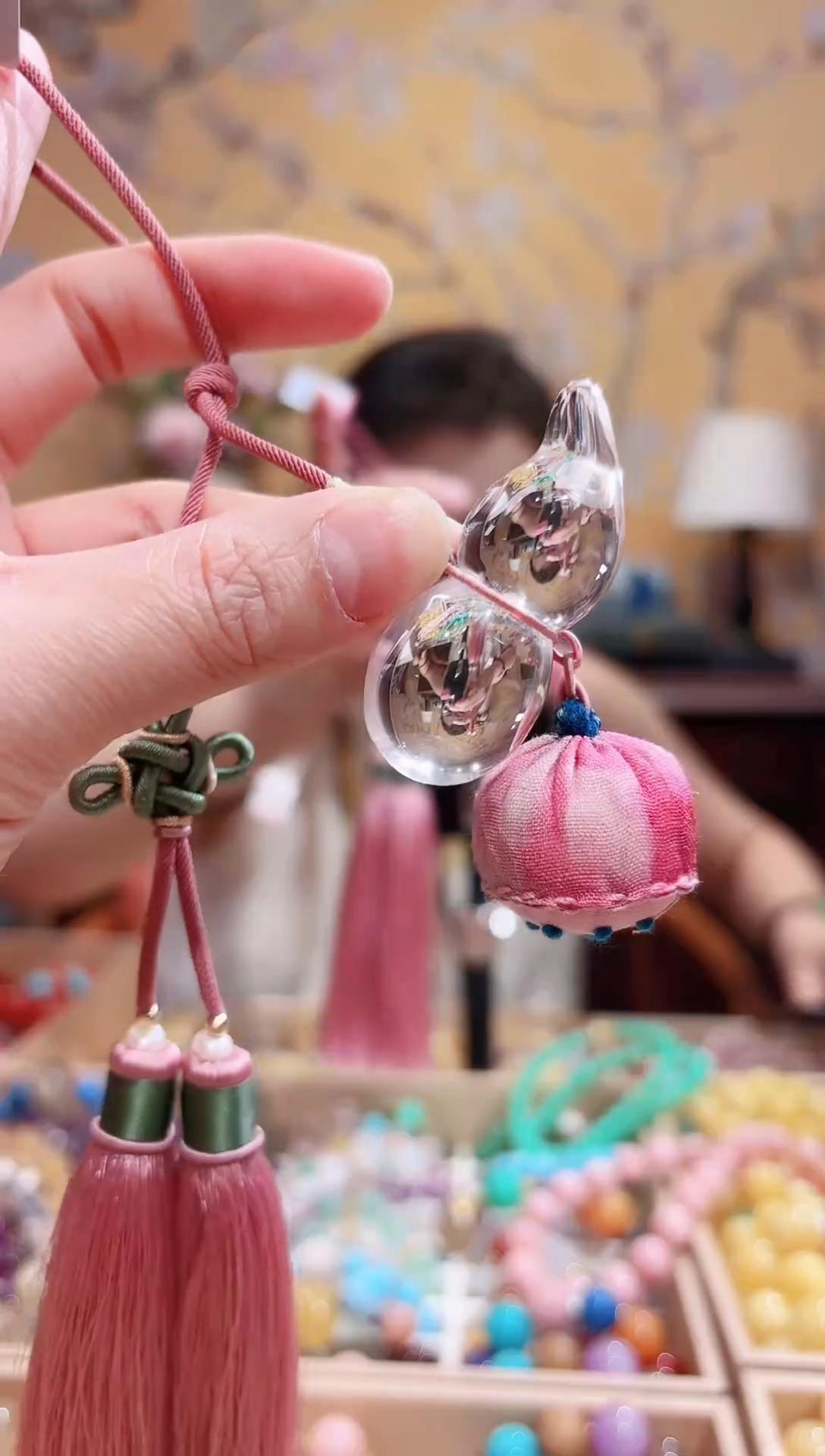 未镶嵌手链水晶大件50咪设计款葫芦流苏挂