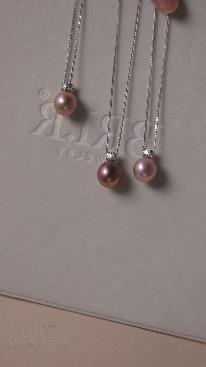 淡水珍珠银S925镶嵌项链12-13MM