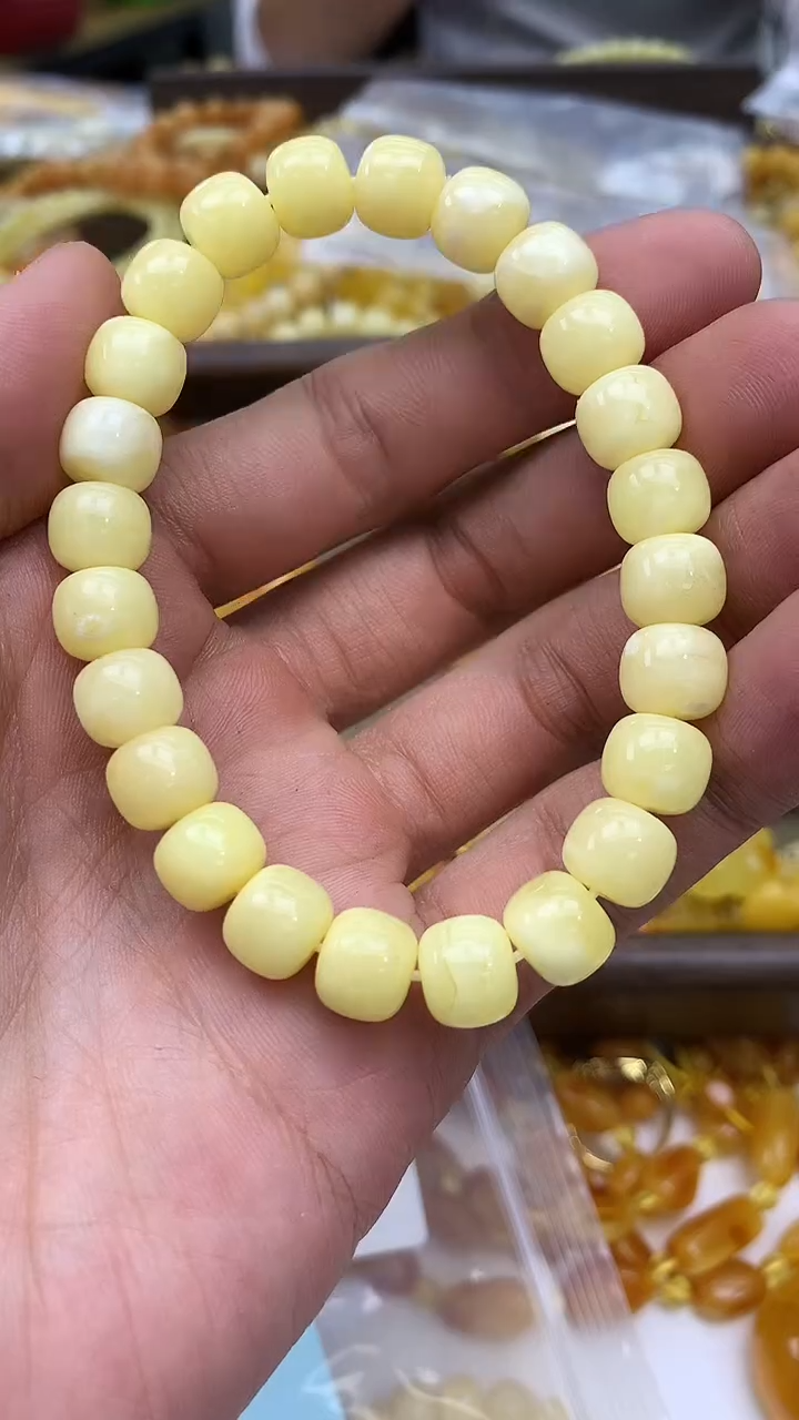 裸石蜜蜡未镶嵌手串卡9