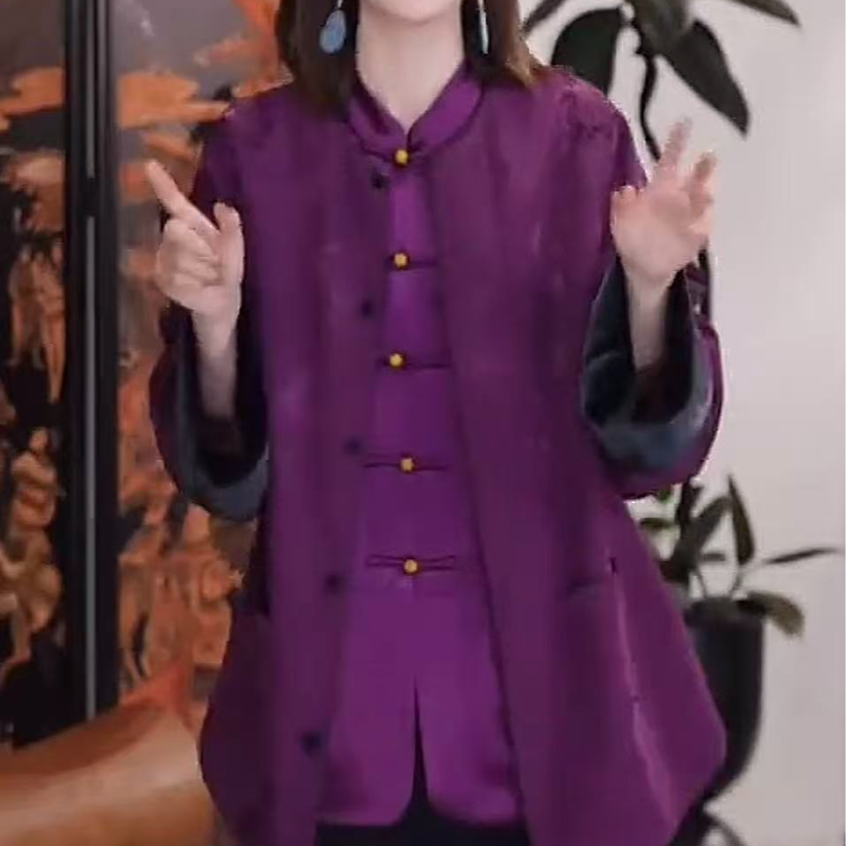  【蝶恋花】秋季新中式国风圆领女士秋冬双面女装网红休闲外套女