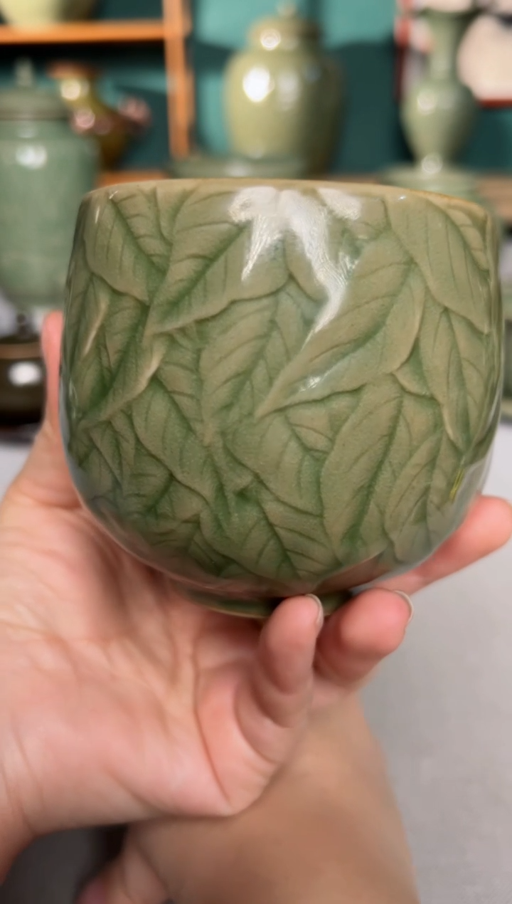 【闪购商品】其他耀州窑秘色千叶大缸杯