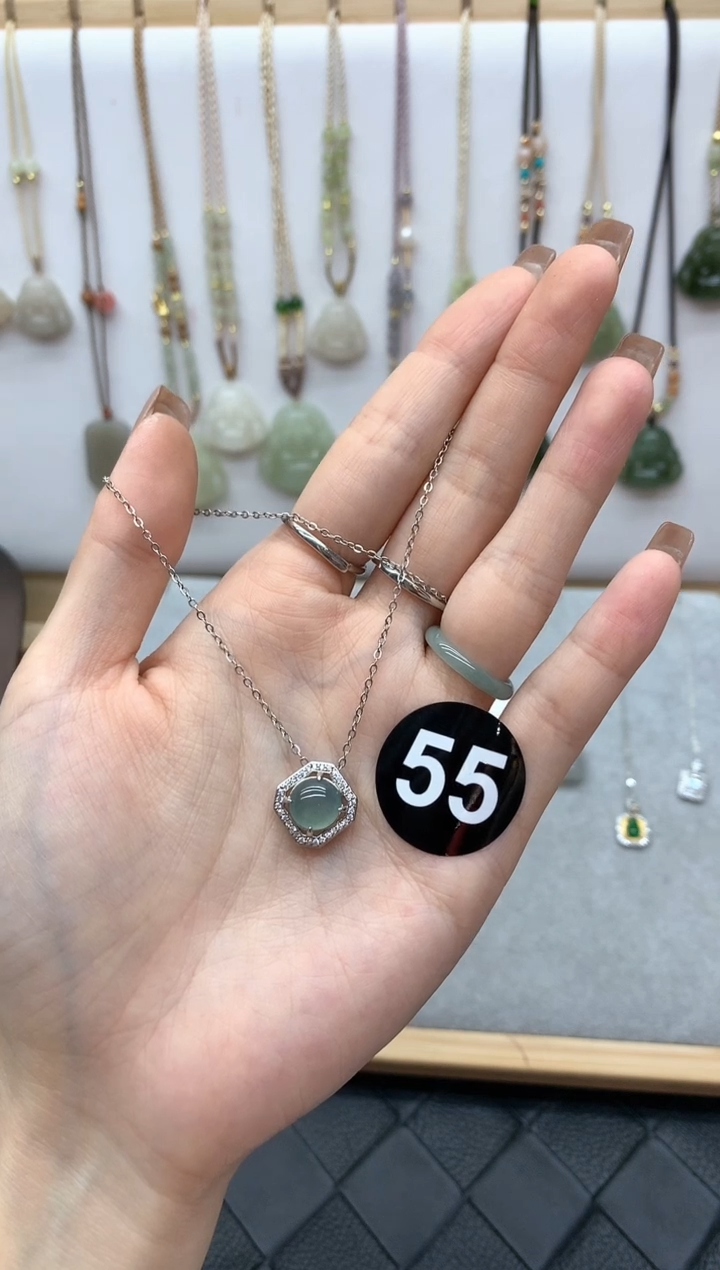 【闪购商品】翡翠颈饰银S925镶嵌吊坠4