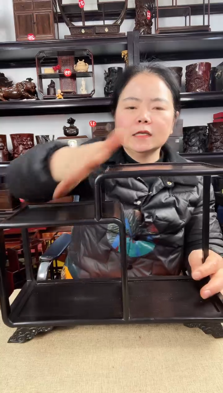 木老李红木工艺品黑二连