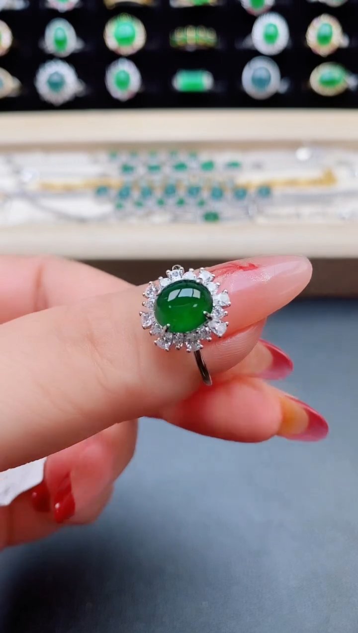 【闪购商品】翡翠戒指银S925镶嵌5850850