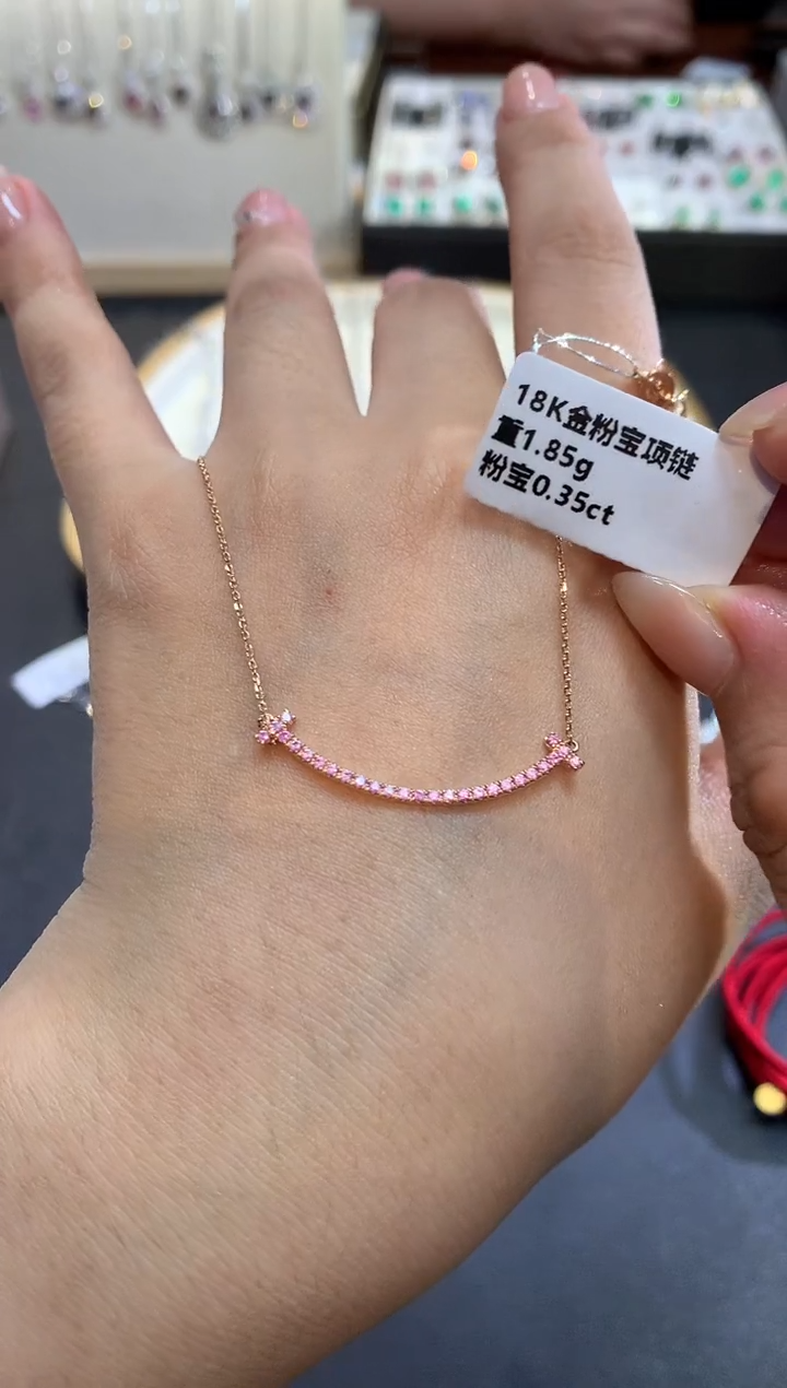 颈饰18K金镶嵌天然钻石D485|1600