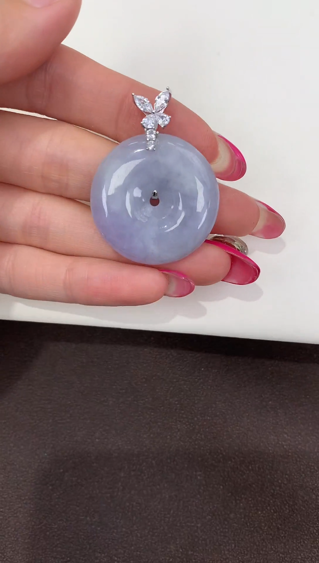 颈饰银S925镶嵌翡翠缅甸a货翡翠