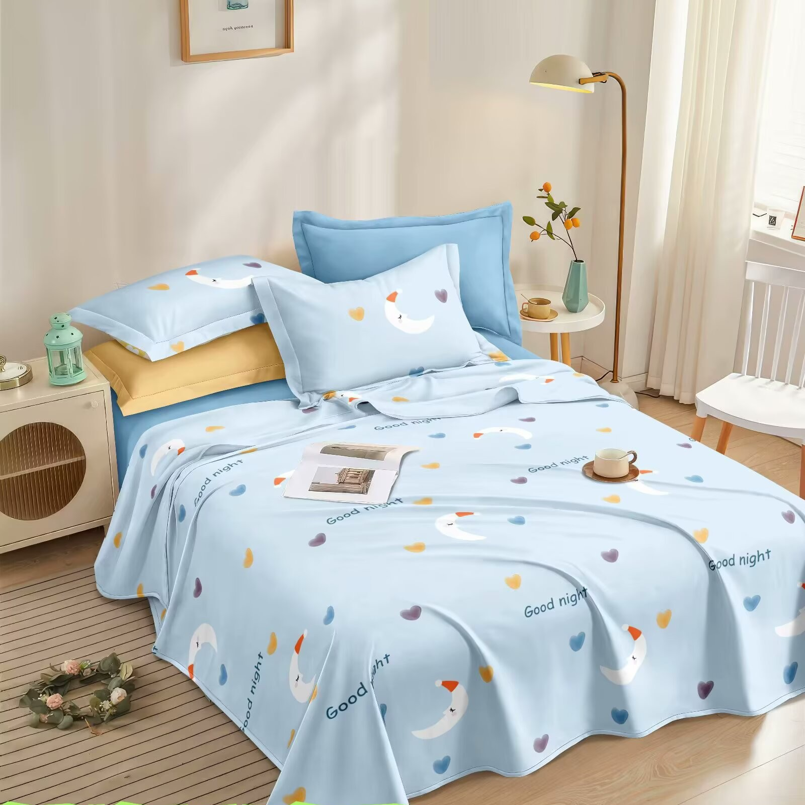 （411）老粗布三件套吸汗透气2.45*2.3米（+－5公分）晚安月光